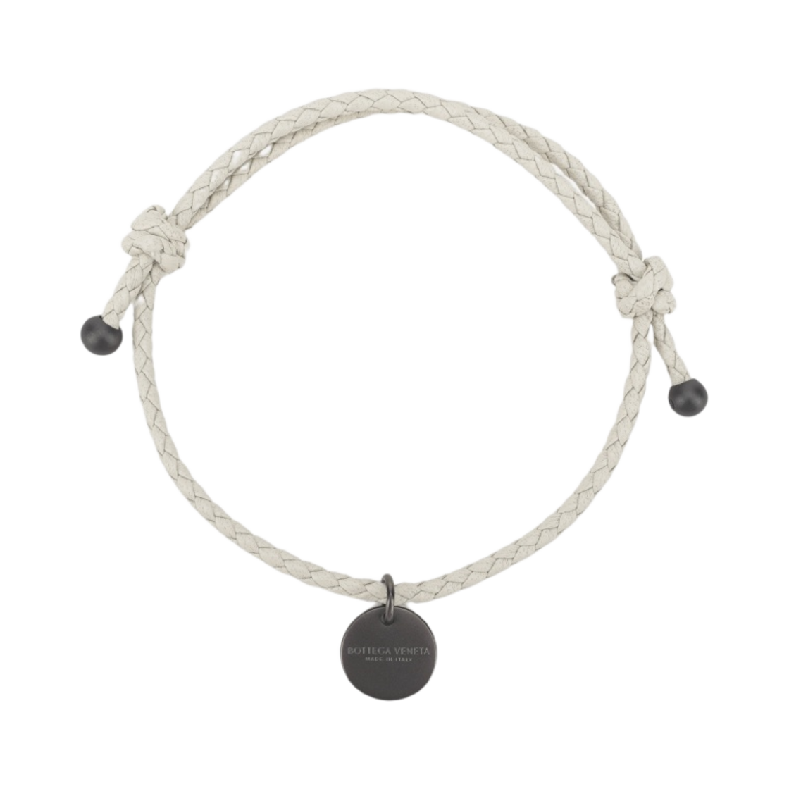 보테가 베네타 로고 펜던트 우븐 브레이슬릿 화이트(Bottega Veneta Logo Pendant Woven Bracelet White)
