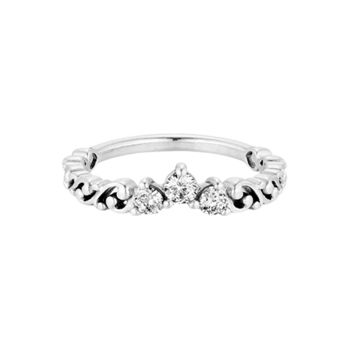 (W) 판도라 리갈 스월 티아라 링 스털링 실버 클리어((W) Pandora Regal Swirl Tiara Ring Sterling Silver Clear) - 1