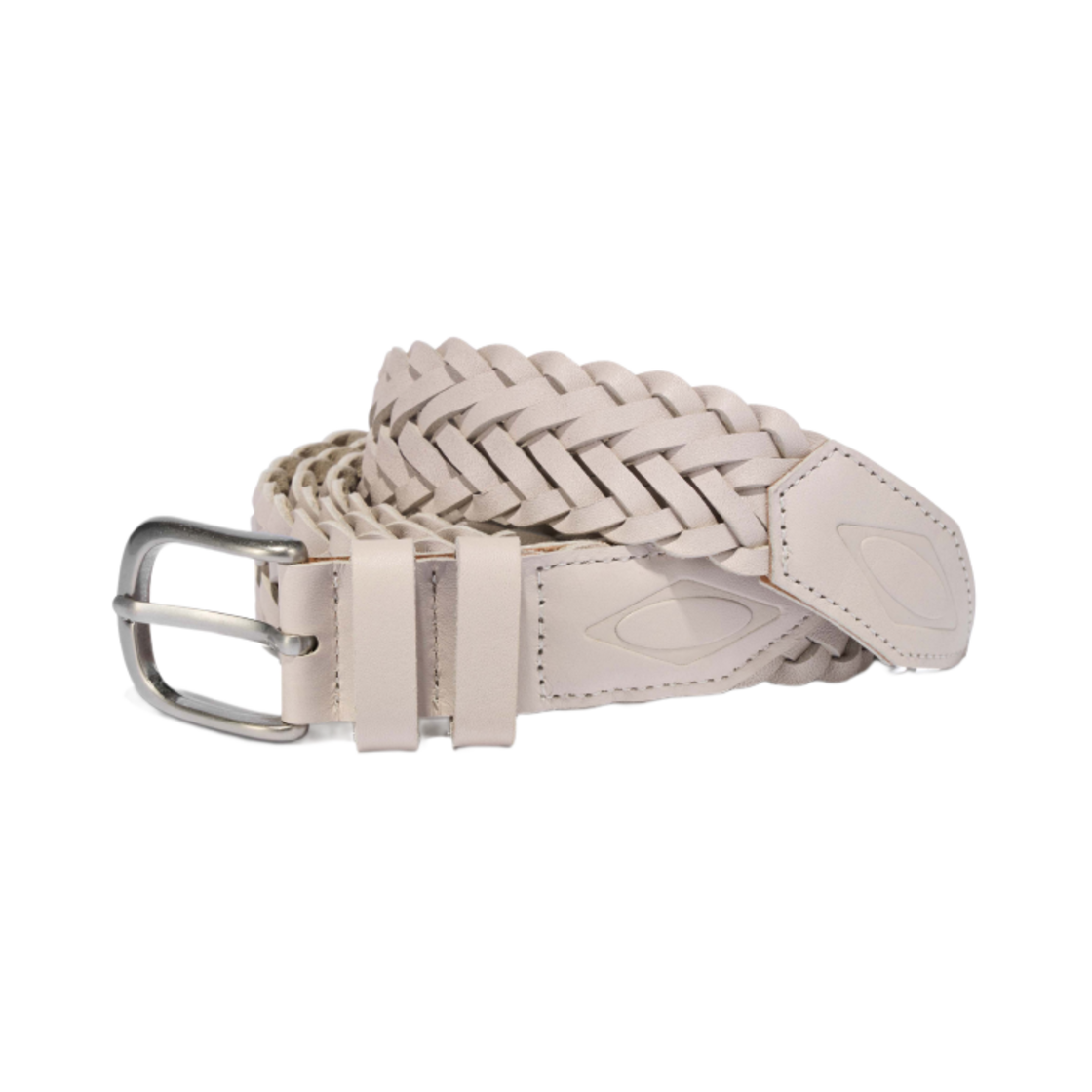 - Mischief Braided Leather Belt Light Pink Grey