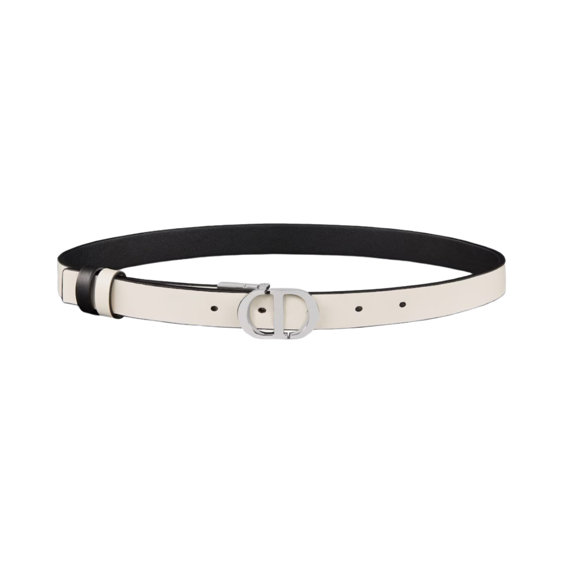 (W) 디올 20mm 30 몽테뉴 리버서블 스무스 카프스킨 벨트 블랙 화이트((W) Dior 20mm 30 Montaigne Reversible Smooth Calfskin Belt Black White) - 2