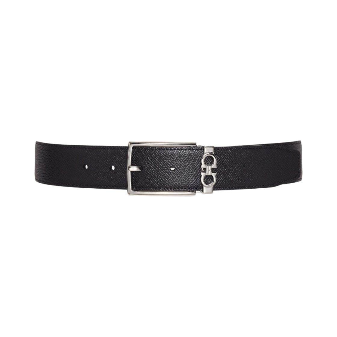 67A037-708206 Ferragamo Reversible Adjustable Gancini Belt Black Dark Brown