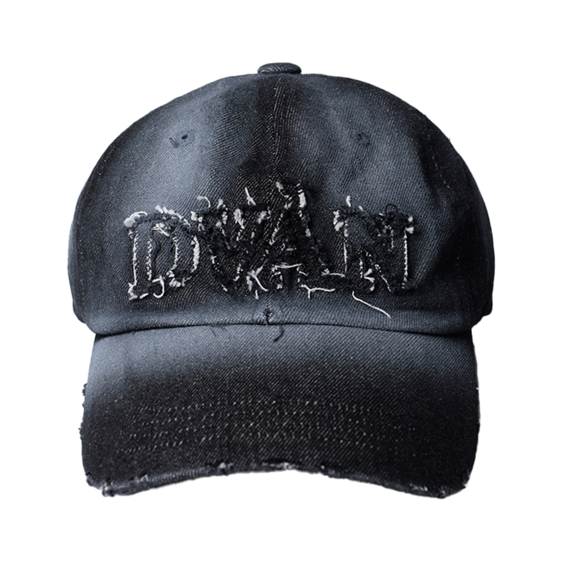 드반 데미지 데님 볼캡 블랙(DVAN Damaged Emb Denim Ball Cap Black)