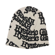 Hysteric Glamour Type Logo Oversized Beanie White