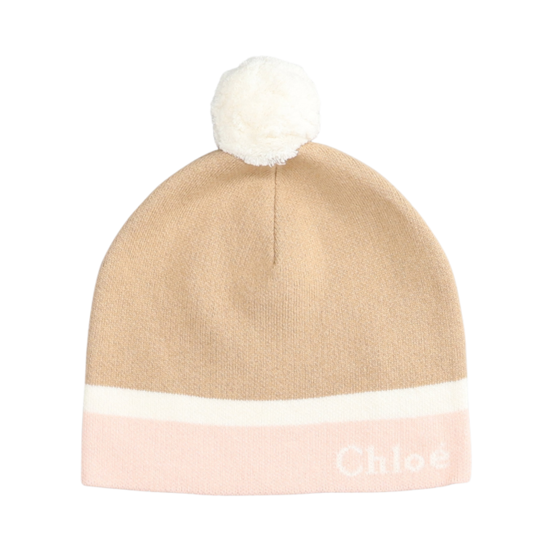 C11671-231 (Kids) Chloe Cotton Pompom Beanie Light Pink Beige