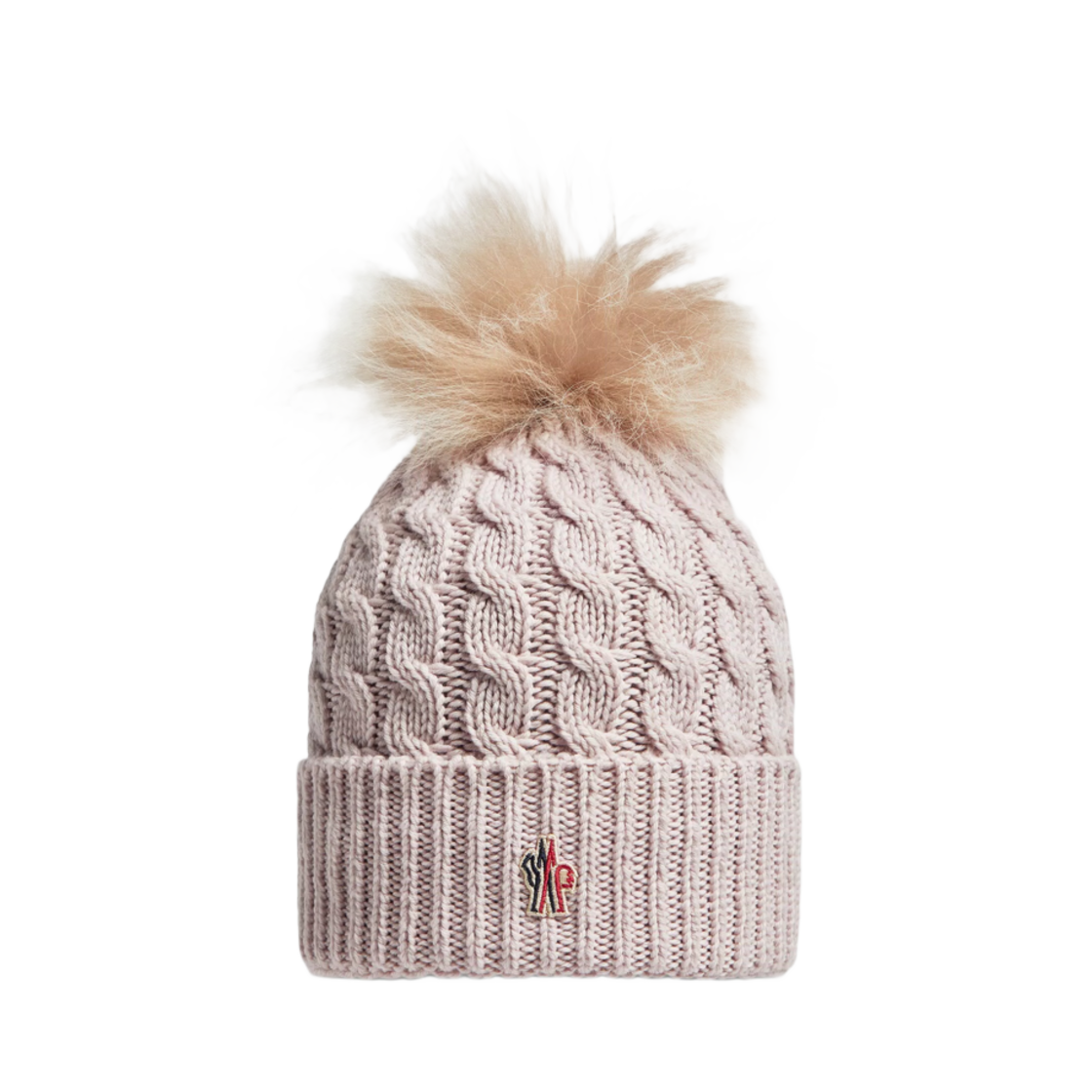 J2-098-3B00008-0402A-216 Moncler Pom Pom Wool Beanie Light Beige - 24FW