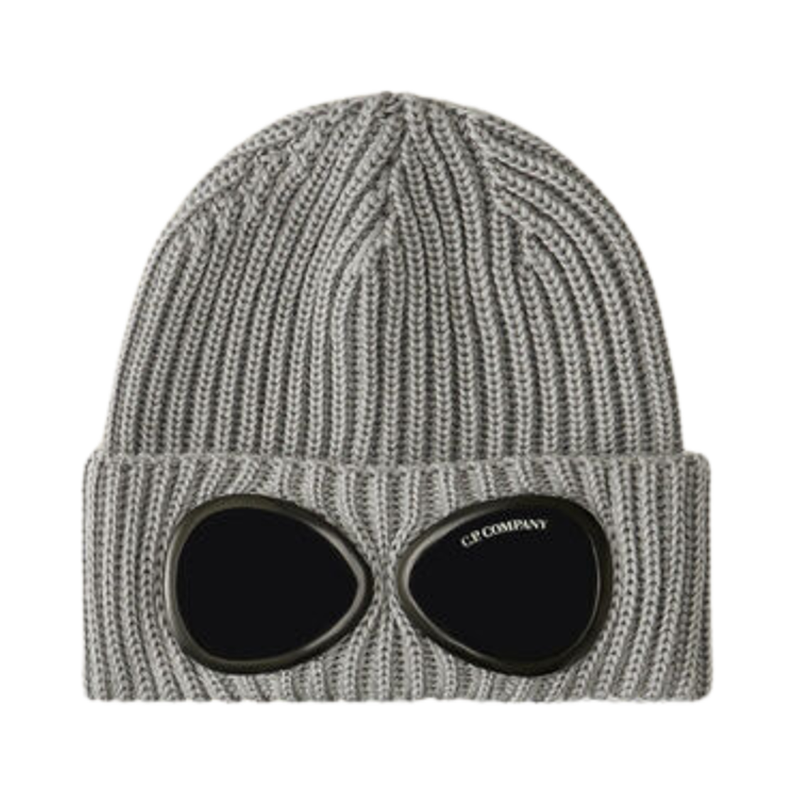 17CMAC122A005509A937 C.P. Company Extra Fine Merino Wool Goggle Beanie Griffin Grey - 24FW