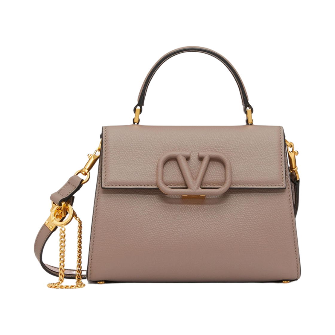 B0F53KGW41L Valentino Small Stampa Alce Calfskin V Sling Top Handle Bag Clay Rose Quartz