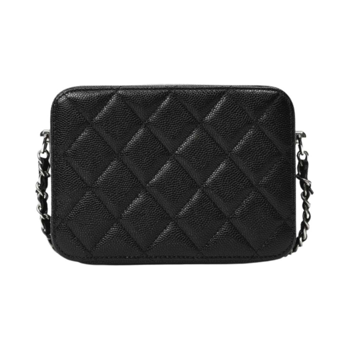 샤넬 체인 코스메틱 케이스 그레인드 카프스킨 & 실버 메탈 블랙(Chanel Vanity With Chain Grained Calfskin & Silver Black) - 3