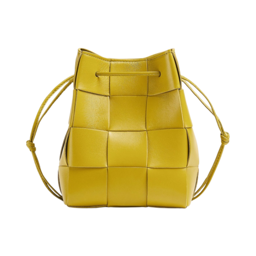 Bottega Veneta Small Leather Cassette Bucket Bag Pollen