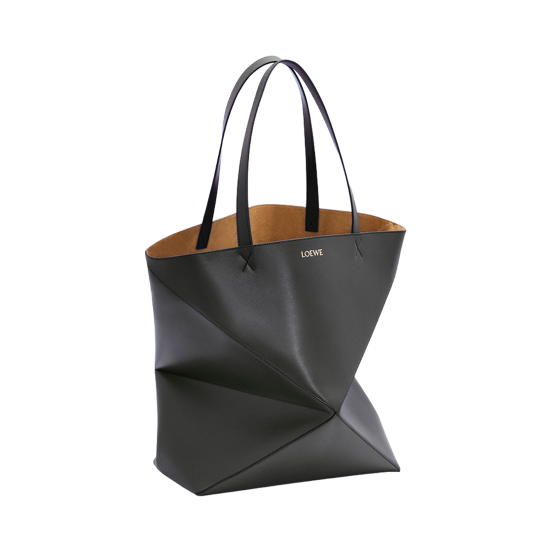 로에베 엑스트라 라지 퍼즐 폴드 토트 인 샤이니 카프스킨 블랙(Loewe Extra large Puzzle Fold Tote In Shiny Calfskin Black) - 2