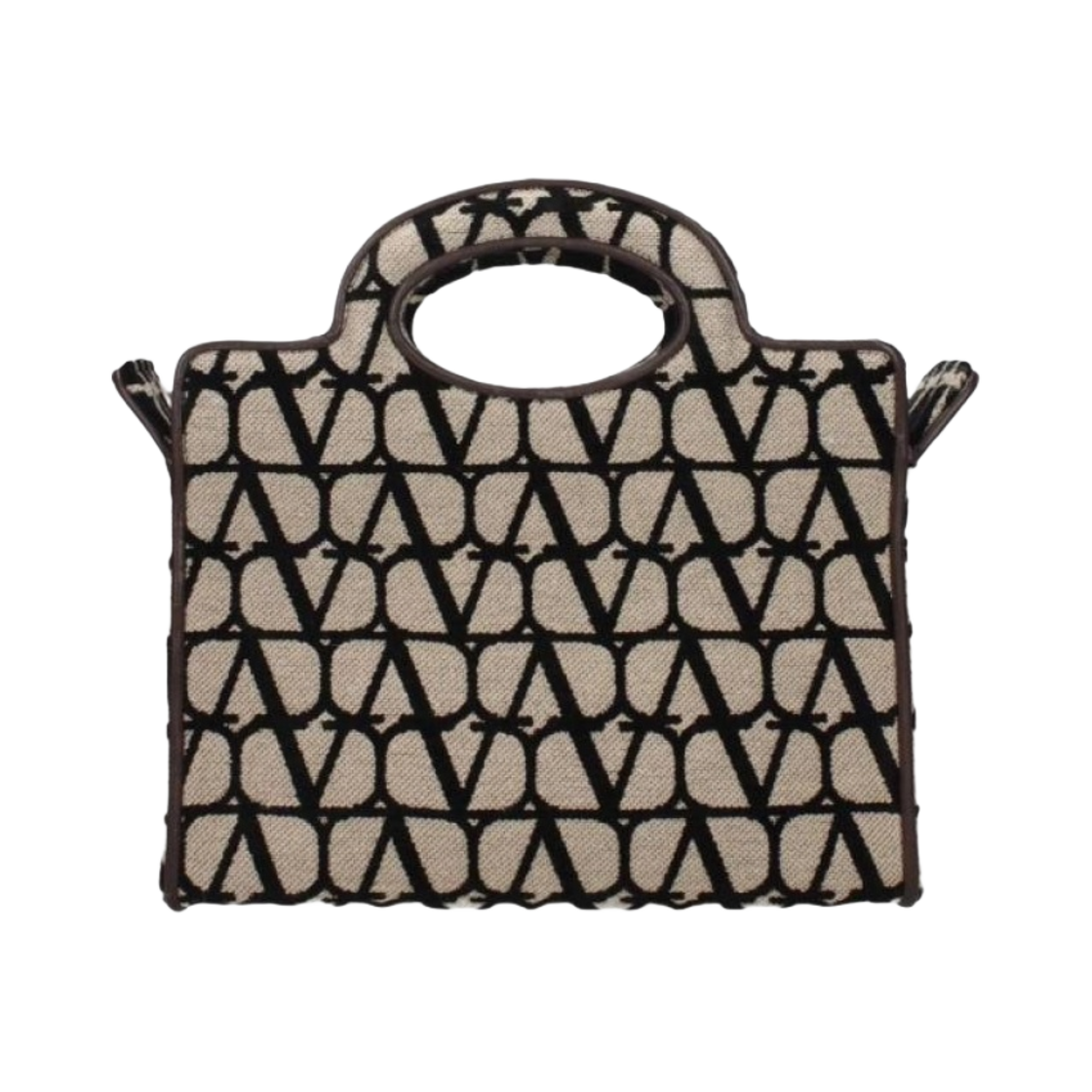 B0L74HUJ6ZN Valentino Le Troisieme Shopping Bag Black Beige