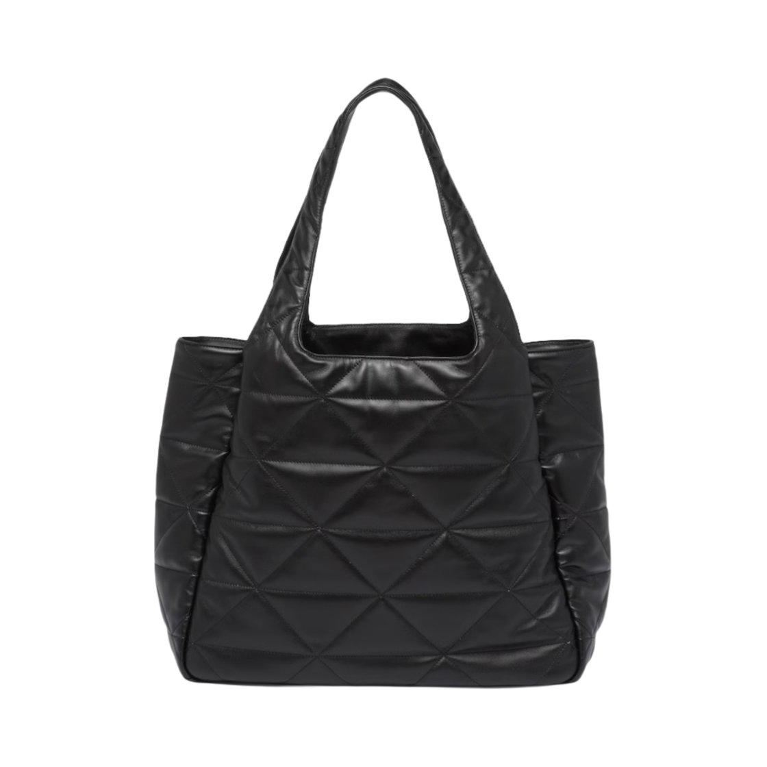 프라다 미디움 나파 레더 토트백 탑스티칭 블랙(Prada Medium Nappa Leather Tote Bag Topstitching Black) - 3
