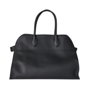 The Row Soft Margaux 17 bag in Leather Black