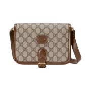 Gucci Interlocking G Mini Shoulder Bag Beige Ebony Brown