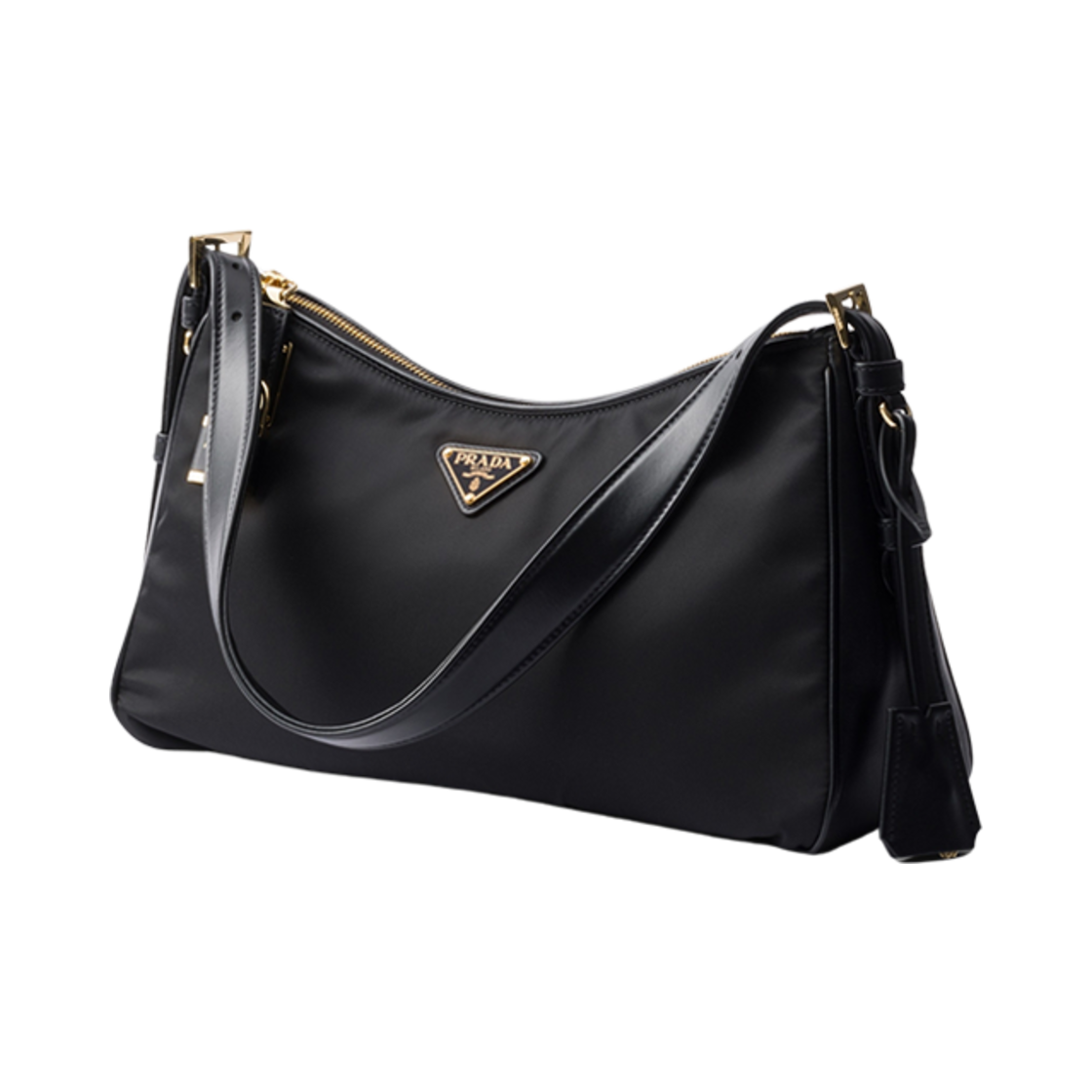 프라다 에이미 라지 리나일론 앤 레더 숄더백 패드락 블랙(Prada Aimee Large Re-Nylon and Leather Shoulder Bag with Padlock Black) - 3
