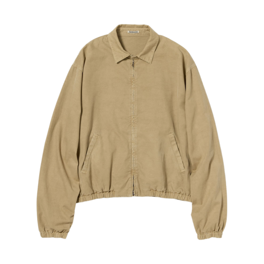 A25SB01FD Auralee Product Dyed Finx Gabardine Swing Top Dyed Beige