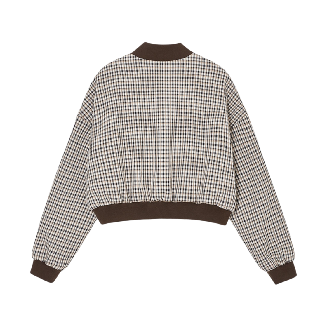 (W) 글로니 루셀 플레이드 블루종 브라운((W) Glowny Russell Plaid Blouson Brown) - 2
