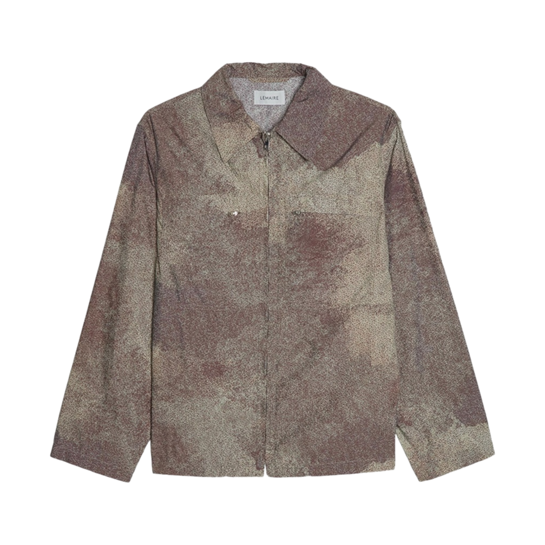 르메르 프린티드 지퍼 오버셔츠 피트 오버캐스트(Lemaire Printed Zipped Overshirt Peat Overcast) - 1