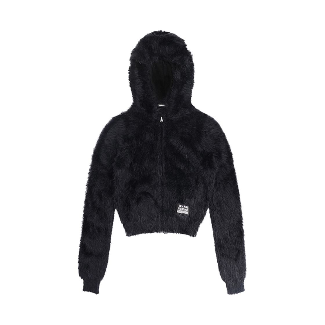 (W) 배드 블러드 웨이크업 모헤어 후드 집업 블랙((W) Bad Blood Wake Up Mohair Hooded Zip-Up Black)