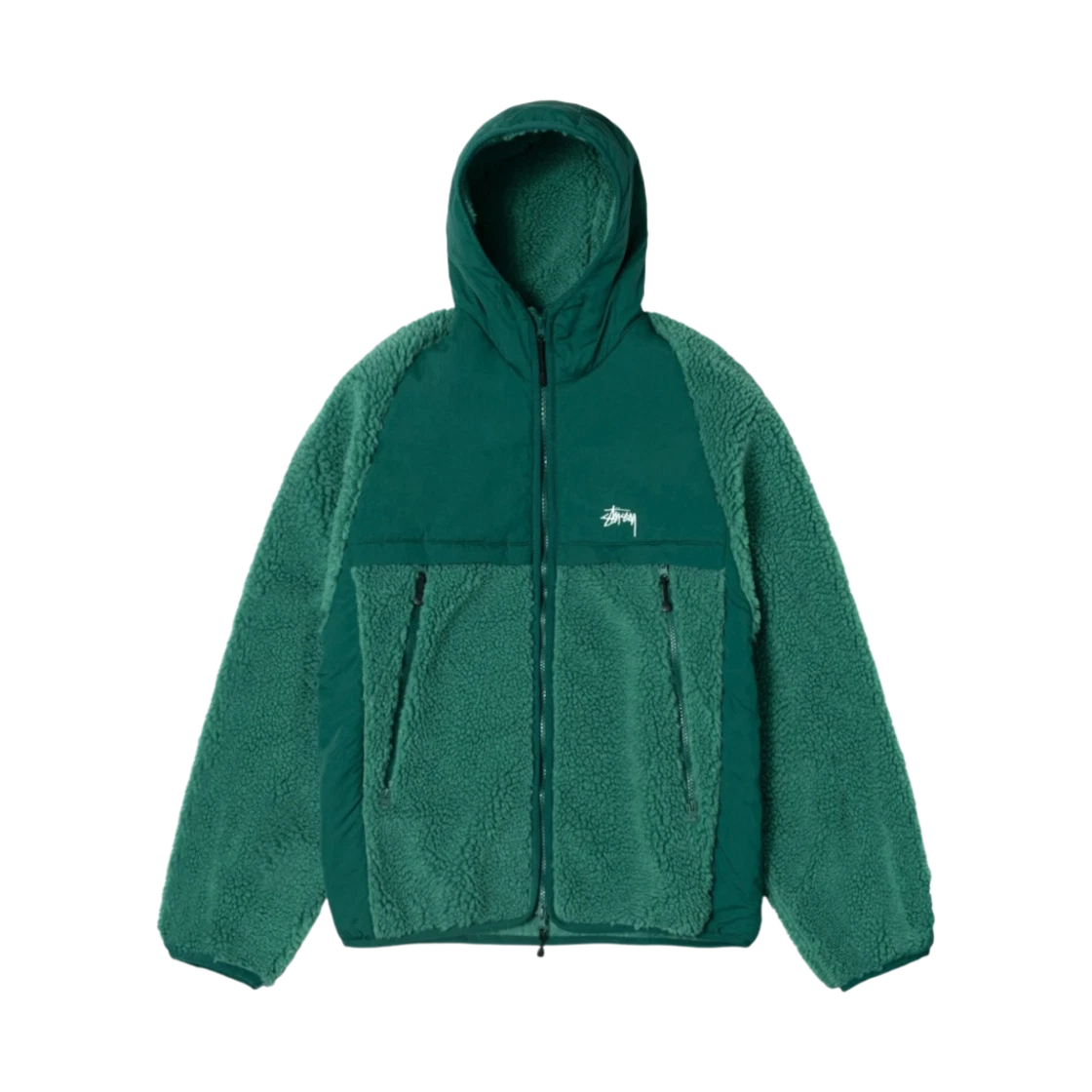 Stussy Stussy Sherpa Paneled Hooded Jacket Teal · M