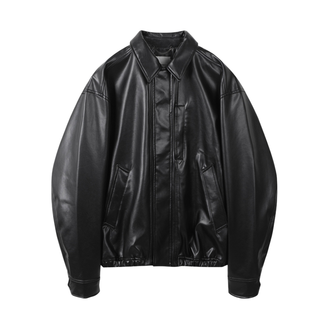 커스텀멜로우 아울렛 페이크 레더 자켓 블랙(Customellow Outlet Fake Leather Jacket Black) - 1