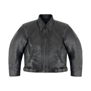 Project G/R Biker's Leather Jacket Black