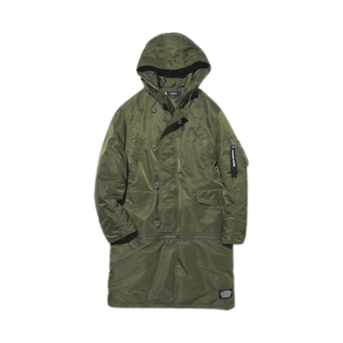 GU x 언더커버 히트 패디드 컨버터블 코트 올리브(GU x Undercover Heat Padded Convertible Coat Olive)