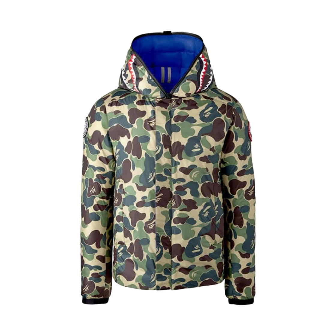캐나다 구스 x 컨셉트 x 베이프 리버시블 크로프턴 샤크 후디 퍼시픽 블루 자이언트 ABC 카모(Canada Goose x Concepts x BAPE Reversible Crofton Shark Hoody Pacific Blue Giant ABC Camo) - 1