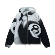 Stussy 8 Ball Beach Shell Jacket Greyscale