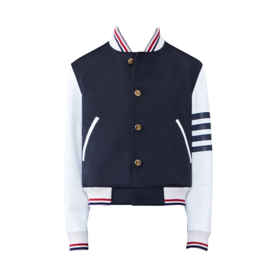 톰브라운 니트 립 2003 사선 블루종 자켓 네이비(Thom Browne Knit Rib 2003 4-Bar Blouson Jacket Navy) - 1