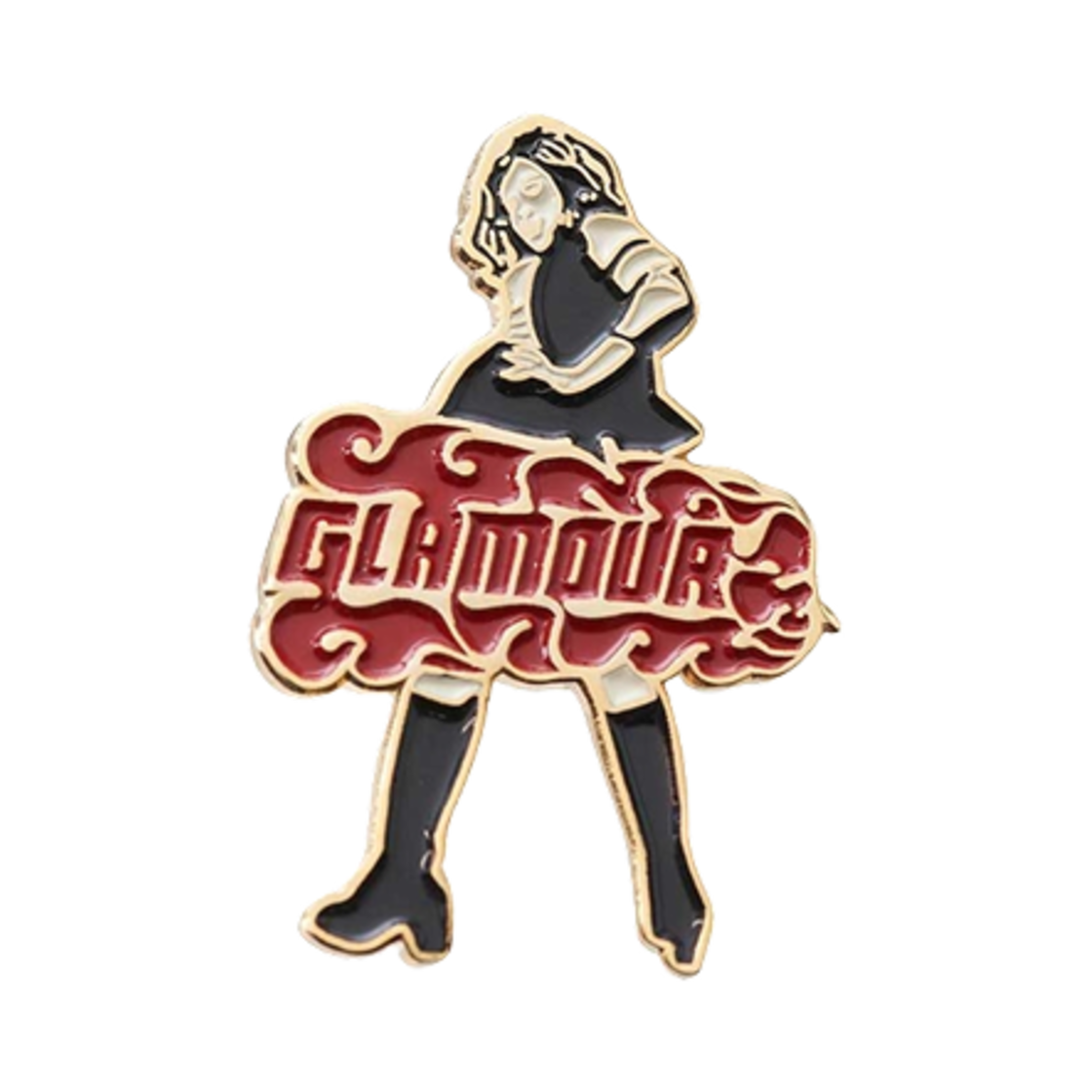 01243QG07 Hysteric Glamour Vixen Girl Pin Badge Gold