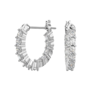 (W) Swarovski Vittore Hoop Earrings White Rhodium Plated