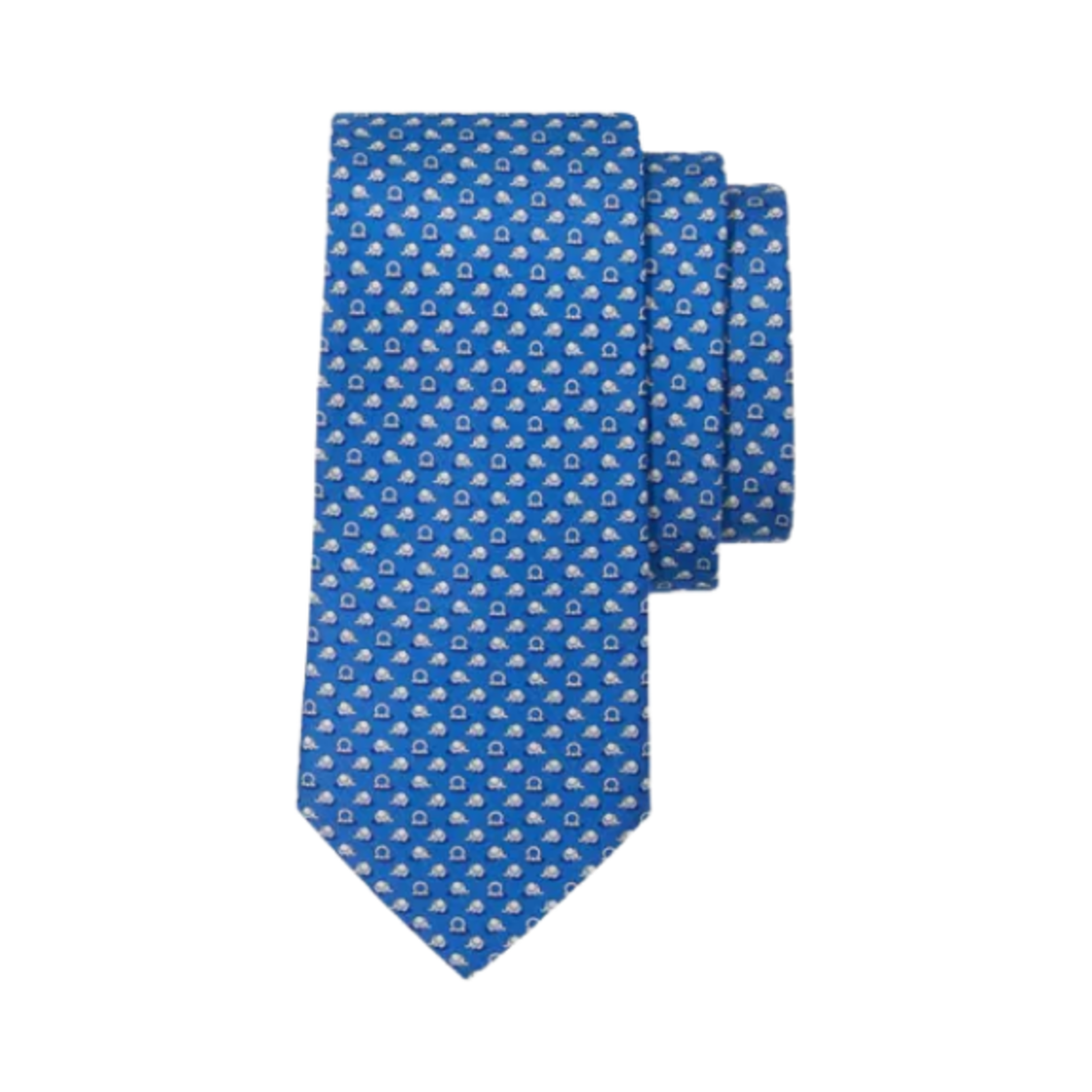 351243-779457 Ferragamo Elephant Print Silk Tie Bluette