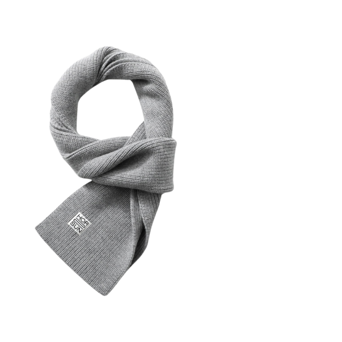 홀리선 스키프 슈퍼파인 울 니트 립 머플러 멜란지 그레이(Horlisun Skiff Superfine Wool Knit Rib Muffler Melange Gray)