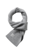 Horlisun Skiff Superfine Wool Knit Rib Muffler Melange Gray