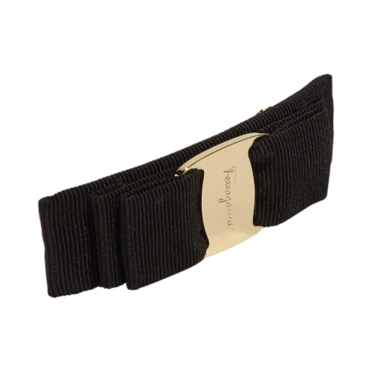 342019-495450 (W) Ferragamo Vara Hair Clip Black Gold