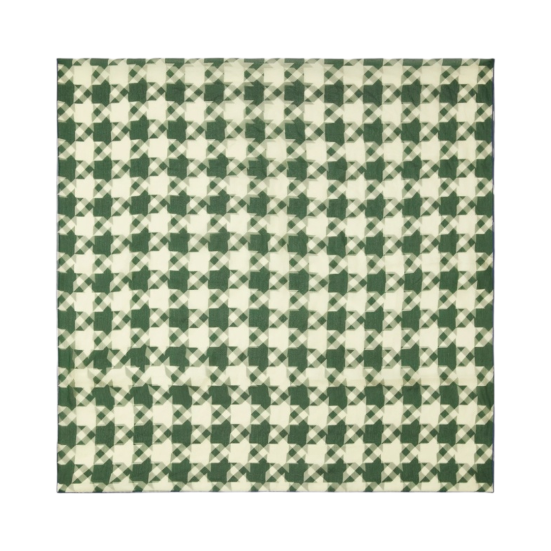 8081992 Burberry Houndstooth Silk Scarf Ivy Sherbet - 대표 이미지 #1