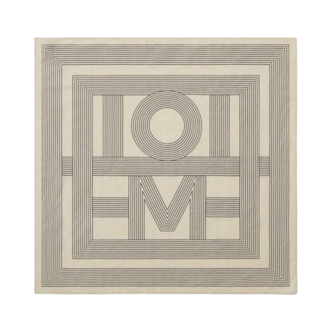 토템 스트라이프 모노그램 코튼 실크 스카프 크림(Toteme Striped Monogram Cotton Silk Scarf Cream) - 1
