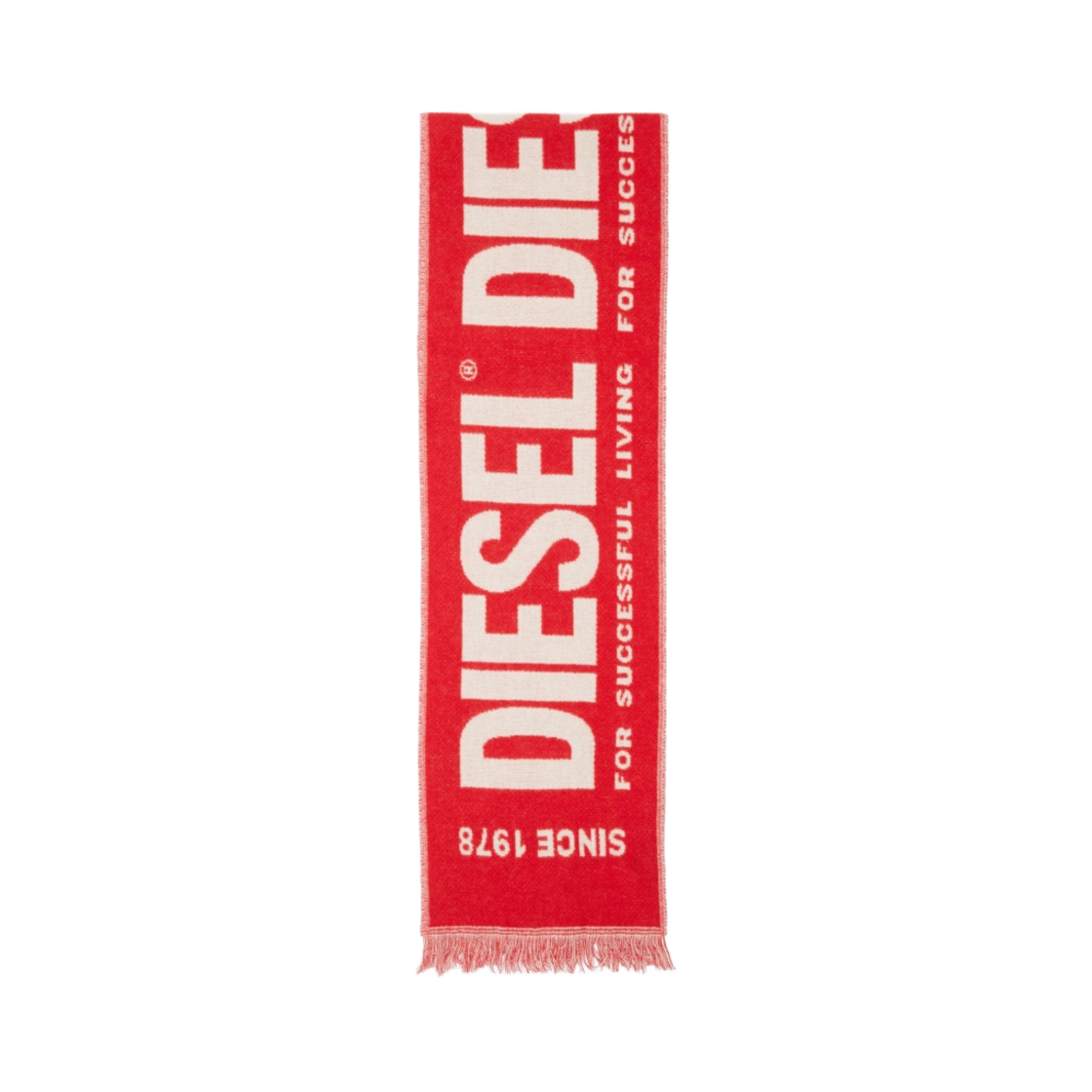 디젤 S-비스크-뉴 자카드 로고 블렌디드 울 머플러 레드(Diesel S-Bisc-New Blended Wool Muffler with Jacquard Logo Red) - 2