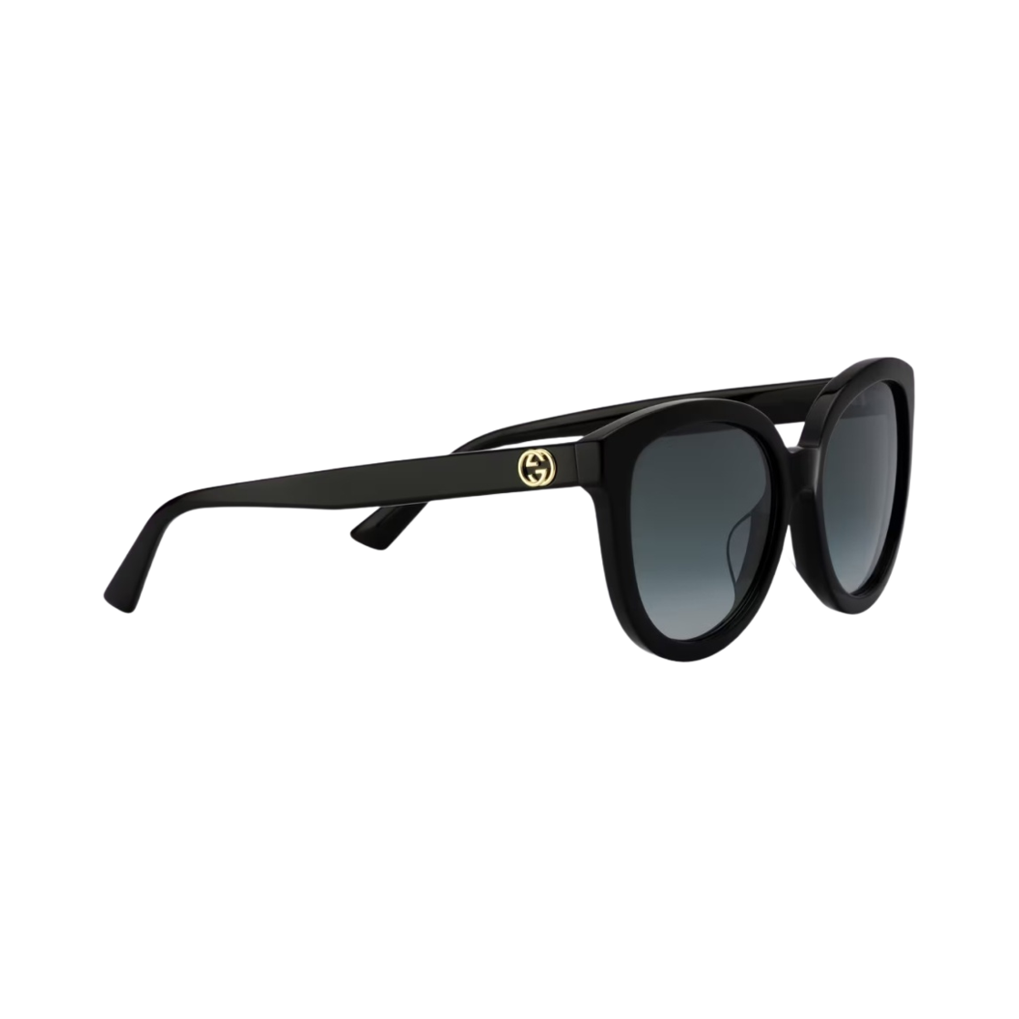 (W) 구찌 로우 노즈 브릿지 핏 캣아이 프레임 선글라스 샤이니 블랙 아세테이트((W) Gucci Low Nose Bridge Fit Cat Eye Frame Sunglasses Shiny Black Acetate) - 2