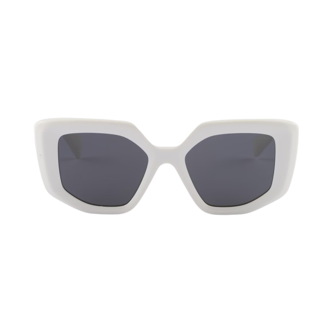 (W) 프라다 심볼 선글라스 슬레이트 그레이 렌즈 초크 화이트 아세테이트((W) Prada Symbol Sunglasses Slate Grey Lenses Chalk White Acetate) - 1
