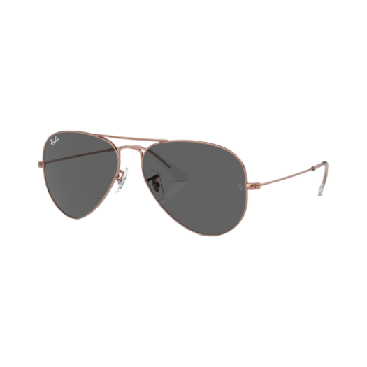 Ray-Ban Aviator Polished Rose Gold Frame Dark Grey Classic Lenses