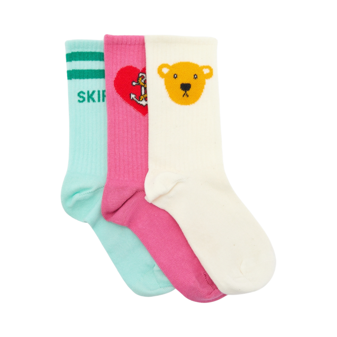 2366010700 (Kids) Mini Rodini Socks Ivory (3 Pack)