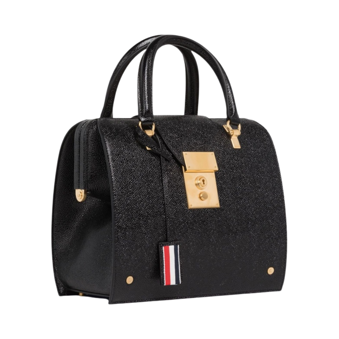 톰브라운 미세스 톰 페블 텍스처 사첼백 블랙(Thom Browne Mrs Thom Pebble Texture Satchel Bag Black) - 2