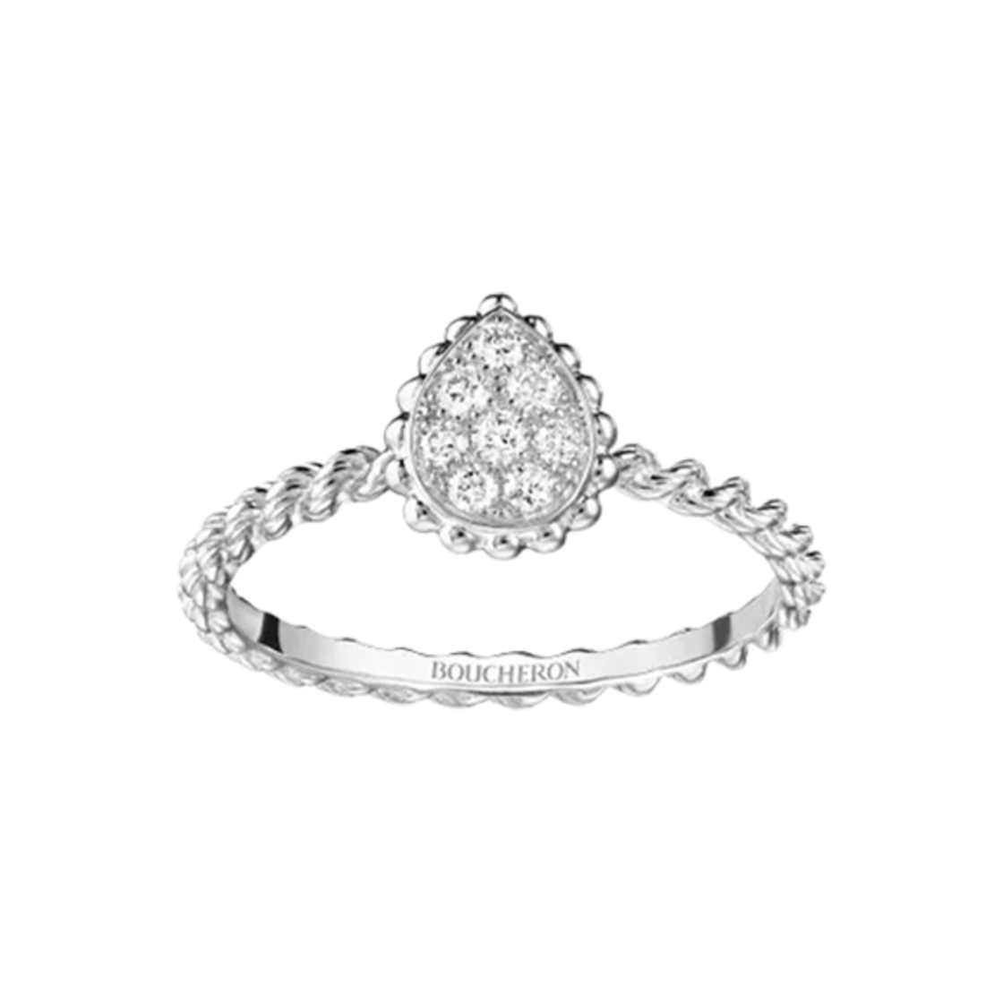 JRG02195 Boucheron Serpent Boheme Ring XS Motif 18K White Gold Diamond