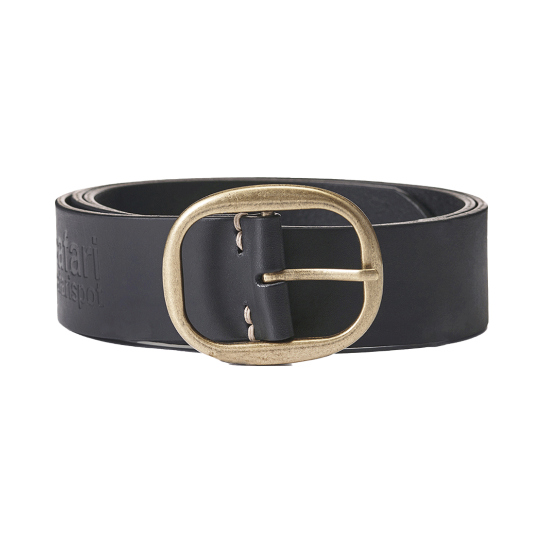saf0122 Safarispot Basic Safari Vegetable Leather Belt Black
