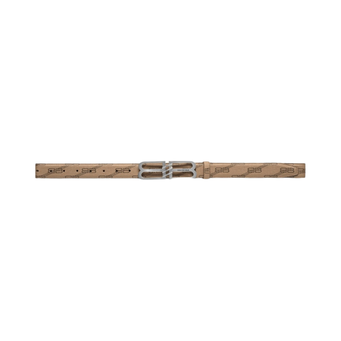 (W) 발렌시아가 BB 시그니쳐 벨트 BB 모노그램 코티드 캔버스 베이지((W) Balenciaga BB Signature Belt BB Monogram Coated Canvas Beige) - 1