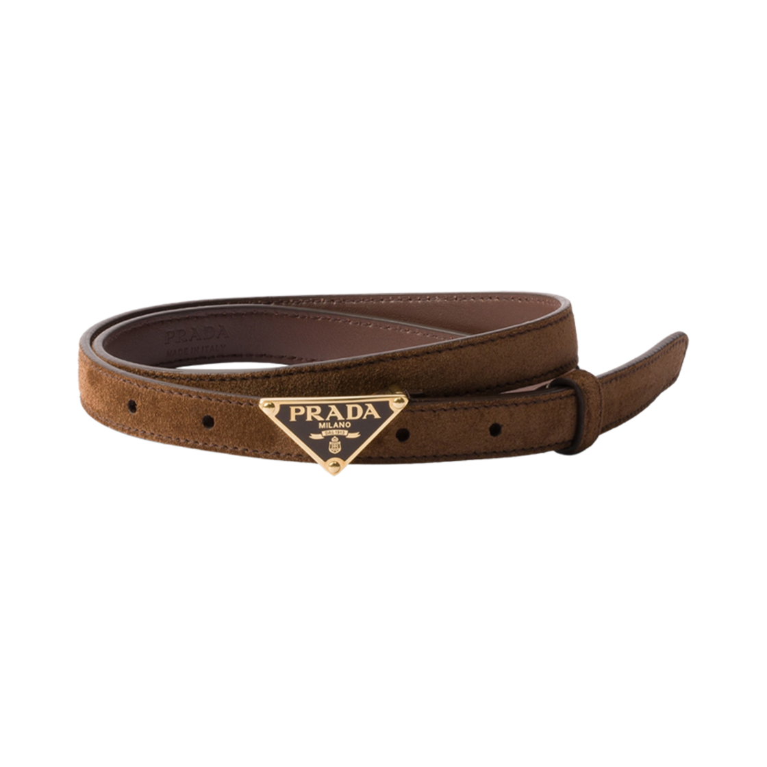 1CC621-054-F0324 Prada Suede Belt Cocoa Brown