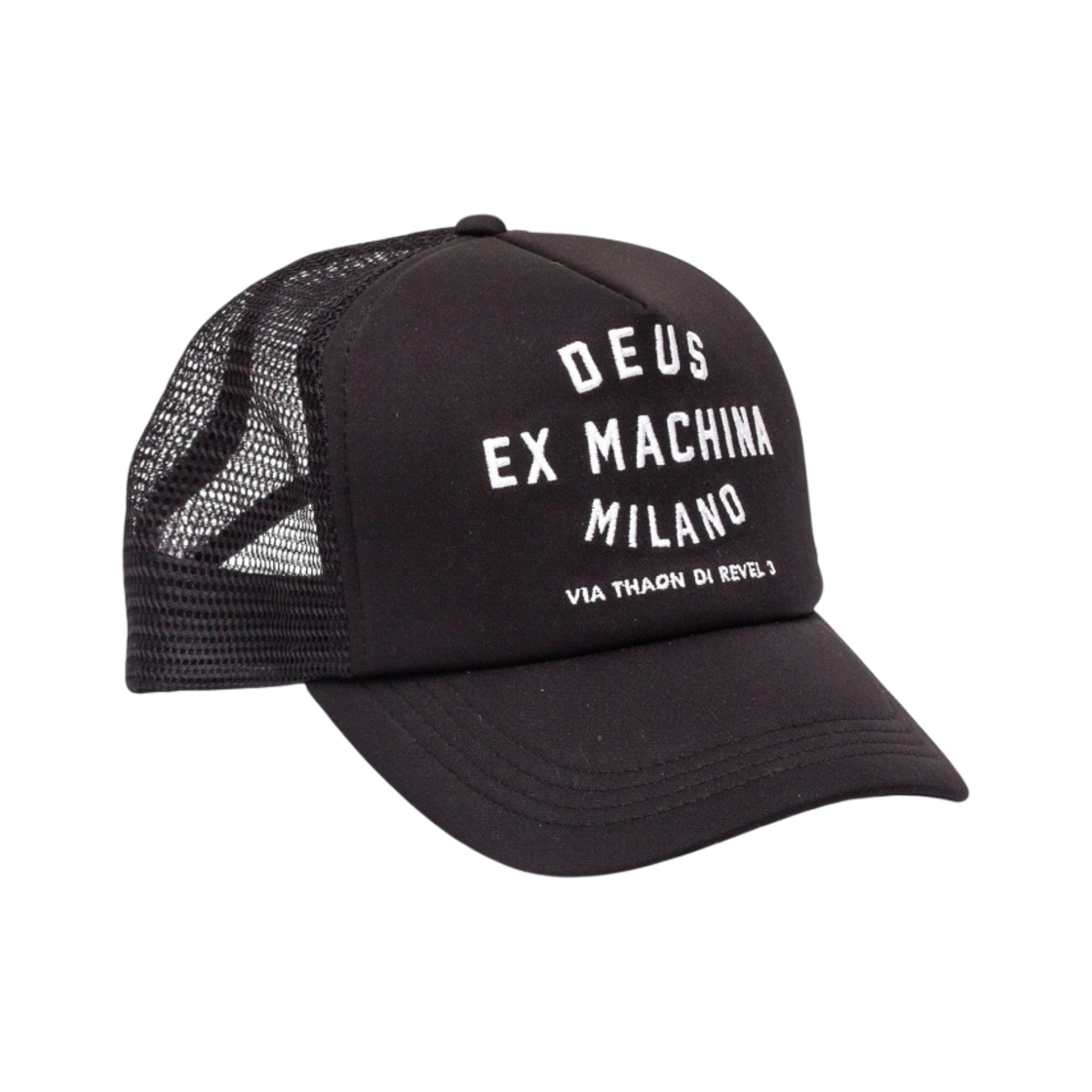 데우스 엑스 마키나 밀라노 어드레스 트러커 캡 블랙(Deus Ex Machina Milano Adderess Trucker Cap Black)