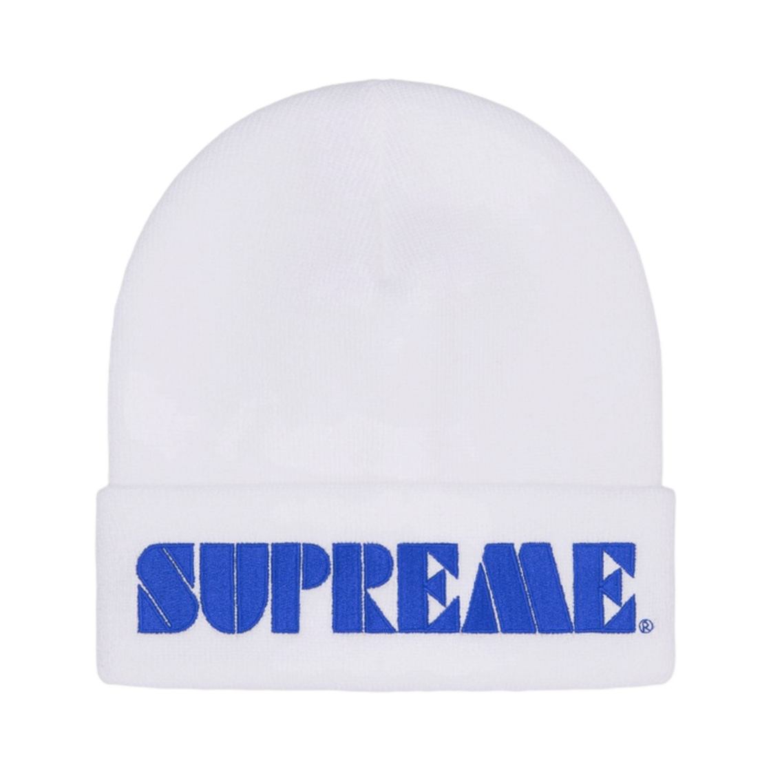 - Supreme Stencil Beanie White - 24SS